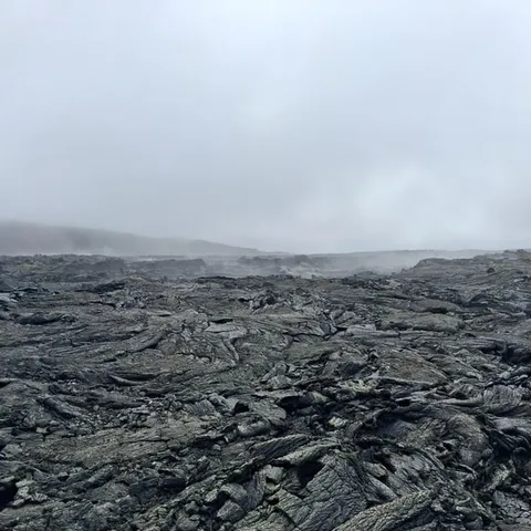 The lava field at the eruption site